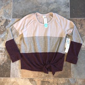 Nine Britton Araya 3/4 Sleeve Tie Front Top
